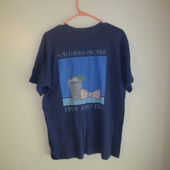 Southern Proper Other - Southern Proper Navy "Tipsy and Tied" Pocket Tee